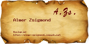Almer Zsigmond névjegykártya