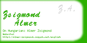 zsigmond almer business card